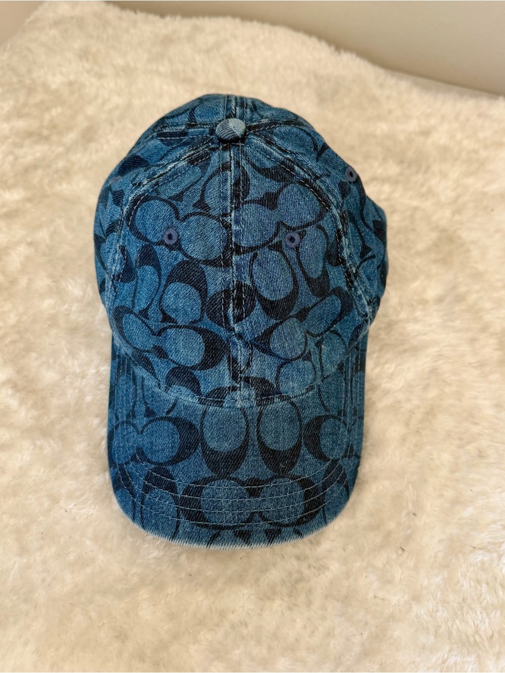 Coach Blue Signature Denim Baseball Cap - Picture 6 of 8